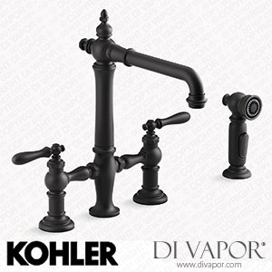 Kohler Two-Hole Bridge Kitchen Sink Tap with Side Sprayer (K-76519-4-BL) Spare Parts