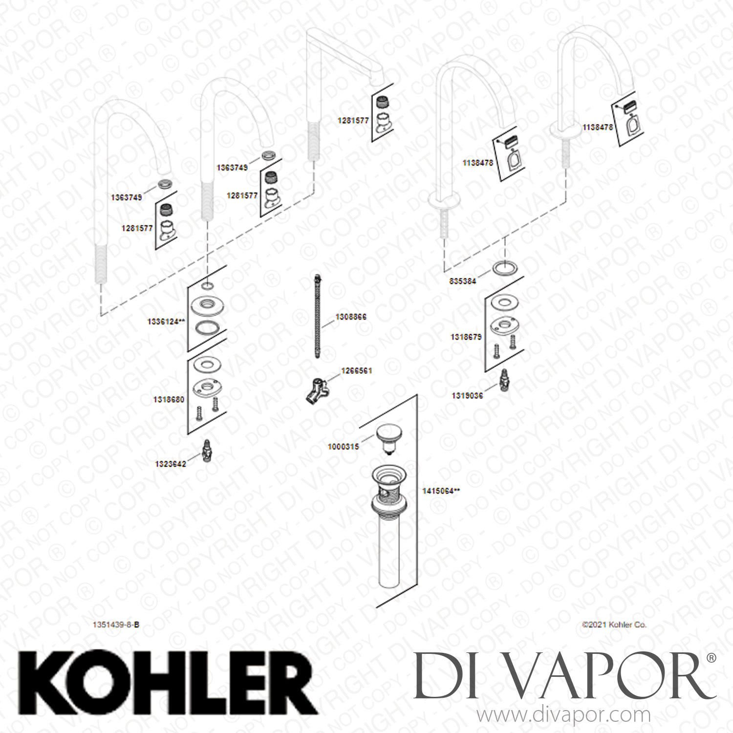 "Kohler Bathroom Sink Spout with Ribbon Design, 1.2 GPM (K77968BL