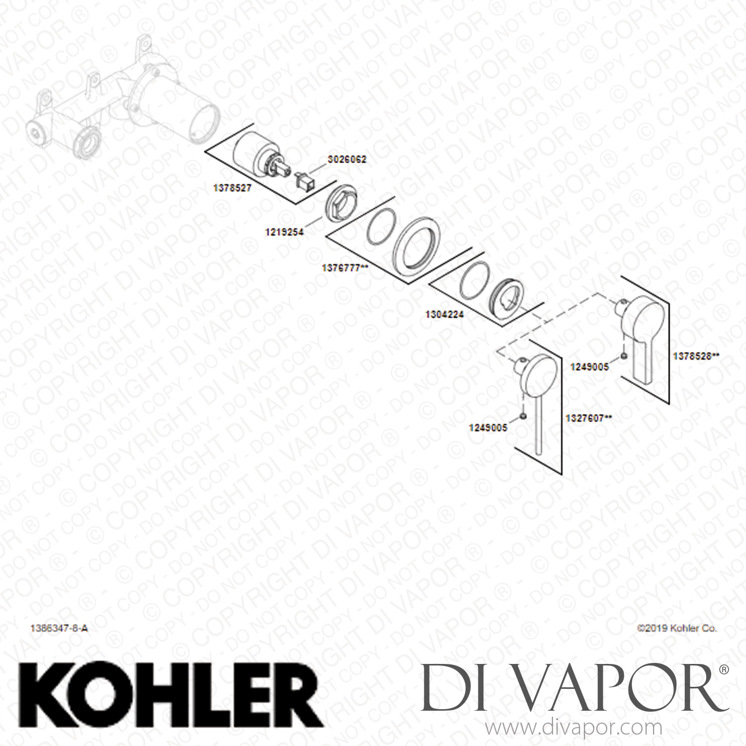 Kohler WallMount Bathroom Sink Tap Handle (K779804ABN) Spare Parts