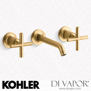 Kohler Widespread Wall-Mount Bathroom Sink Tap Trim with Cross Handles, 1.2 GPM (K-T14413-3-2MB) Spare Parts