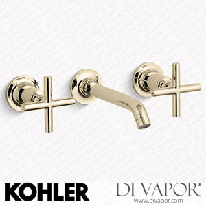 Kohler Widespread Wall-Mount Bathroom Sink Tap Trim with Cross Handles, 1.2 GPM (K-T14413-3-AF) Spare Parts