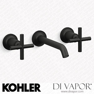 Kohler Widespread Wall-Mount Bathroom Sink Tap Trim with Cross Handles, 1.2 GPM (K-T14413-3-BL) Spare Parts