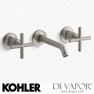 Kohler Widespread Wall-Mount Bathroom Sink Tap Trim with Cross Handles, 1.2 GPM (K-T14413-3-BN) Spare Parts