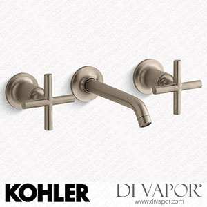 Kohler Widespread Wall-Mount Bathroom Sink Tap Trim with Cross Handles, 1.2 GPM (K-T14413-3-BV) Spare Parts