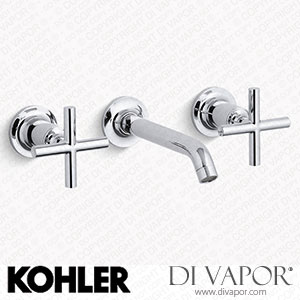 Kohler Widespread Wall-Mount Bathroom Sink Tap Trim with Cross Handles, 1.2 GPM (K-T14413-3-CP) Spare Parts