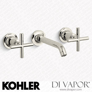 Kohler Widespread Wall-Mount Bathroom Sink Tap Trim with Cross Handles, 1.2 GPM (K-T14413-3-SN) Spare Parts