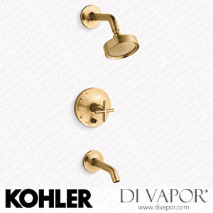 Kohler Bath and Shower Trim Kit with Push-Button Diverter and Cross Handle, 2.5 GPM (K-T14420-3-2MB) Spare Parts