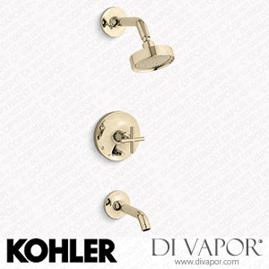 Kohler Bath and Shower Trim Kit with Push-Button Diverter and Cross Handle, 2.5 GPM (K-T14420-3-AF) Spare Parts