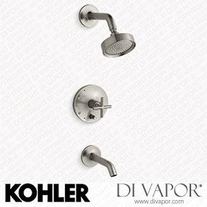 Kohler Bath and Shower Trim Kit with Push-Button Diverter and Cross Handle, 2.5 GPM (K-T14420-3-BN) Spare Parts