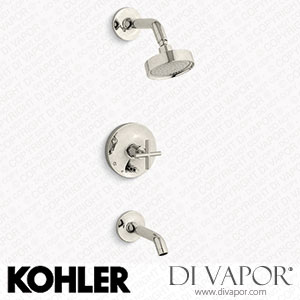 Kohler Bath and Shower Trim Kit with Push-Button Diverter and Cross Handle, 2.5 GPM (K-T14420-3-CP) Spare Parts