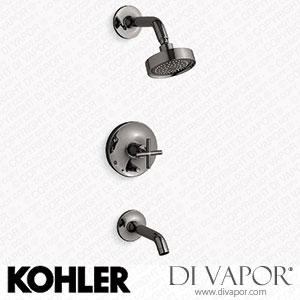 Kohler Bath and Shower Trim Kit with Push-Button Diverter and Cross Handle, 2.5 GPM (K-T14420-3-TT) Spare Parts