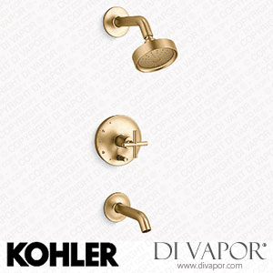Kohler Bath and Shower Trim Kit with Push-Button Diverter and Cross Handle, 1.75 GPM (K-T14420-3G-2MB) Spare Parts
