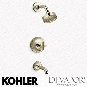 Kohler Bath and Shower Trim Kit with Push-Button Diverter and Cross Handle, 1.75 GPM (K-T14420-3G-AF) Spare Parts