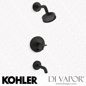 Kohler Bath and Shower Trim Kit with Push-Button Diverter and Cross Handle, 1.75 GPM (K-T14420-3G-BL) Spare Parts