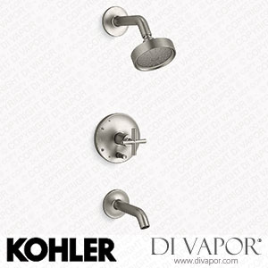 Kohler Bath and Shower Trim Kit with Push-Button Diverter and Cross Handle, 1.75 GPM (K-T14420-3G-BN) Spare Parts