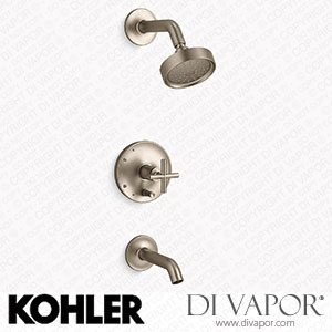 Kohler Bath and Shower Trim Kit with Push-Button Diverter and Cross Handle, 1.75 GPM (K-T14420-3G-BV) Spare Parts