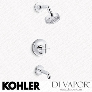 Kohler Bath and Shower Trim Kit with Push-Button Diverter and Cross Handle, 1.75 GPM (K-T14420-3G-CP) Spare Parts