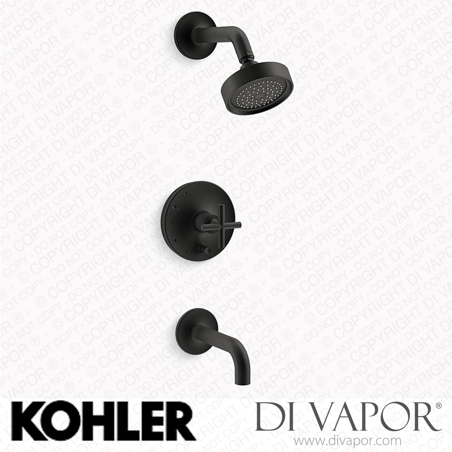 Kohler Bath and Shower Trim Kit with PushButton Diverter and Cross