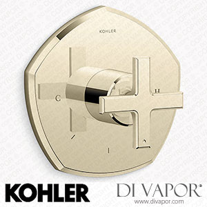 Kohler Temperature Control Valve Trim with Cross Handle (K-T27040-3-AF) Spare Parts