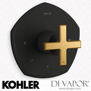 Kohler Temperature Control Valve Trim with Cross Handle (K-T27040-3-BMB) Spare Parts