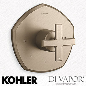 Kohler Temperature Control Valve Trim with Cross Handle (K-T27040-3-BV) Spare Parts