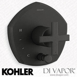 Kohler Valve Trim with Push-Button Diverter and Cross Handle (K-T27044-3-BL) Spare Parts