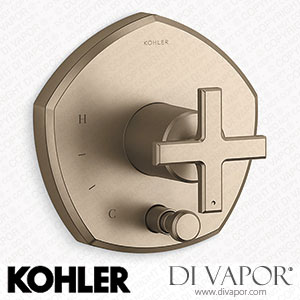 Kohler Valve Trim with Push-Button Diverter and Cross Handle (K-T27044-3-BV) Spare Parts