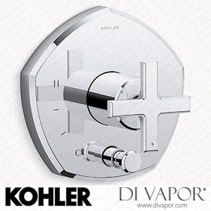 Kohler Valve Trim with Push-Button Diverter and Cross Handle (K-T27044-3-CP) Spare Parts
