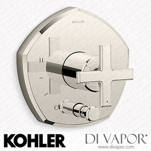 Kohler Valve Trim with Push-Button Diverter and Cross Handle (K-T27044-3-SN) Spare Parts