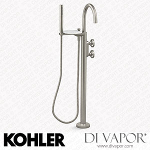 Kohler Floor-Mount Bath Filler Trim with Industrial Handles and Handshower (K-T77984-9-CP) Spare Parts