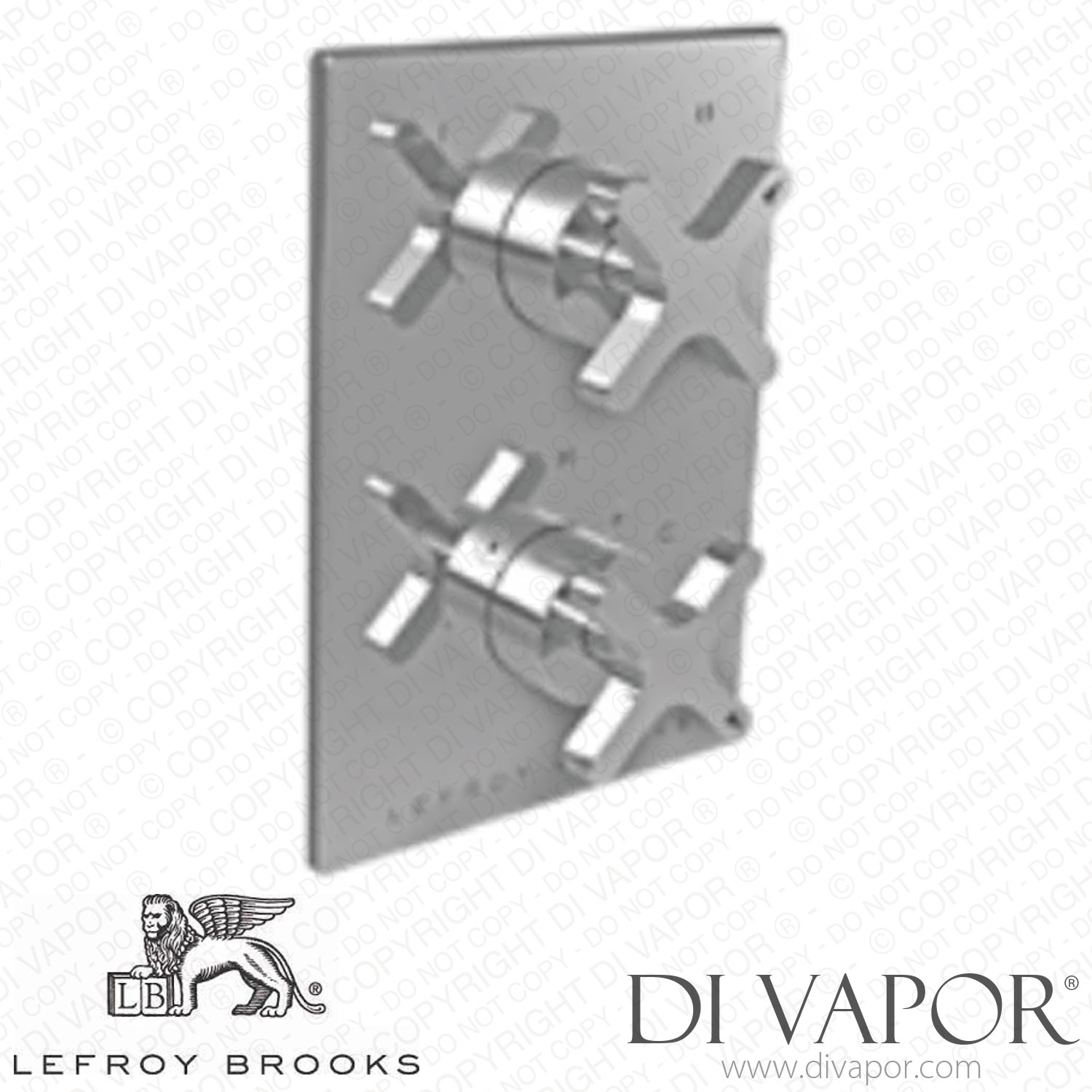 Lefroy Brooks KAFKA CROSS HANDLE PRESSURE BALANCE TRIM WITH INTEGRATED