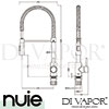 Nuie KC314 Pull out Mixer Kitchen Tap Spare Parts Diagram
