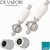 Vado Kensington Large Ceramic Hot & Cold White Handles in Chrome (KEN-2/W-C/P)