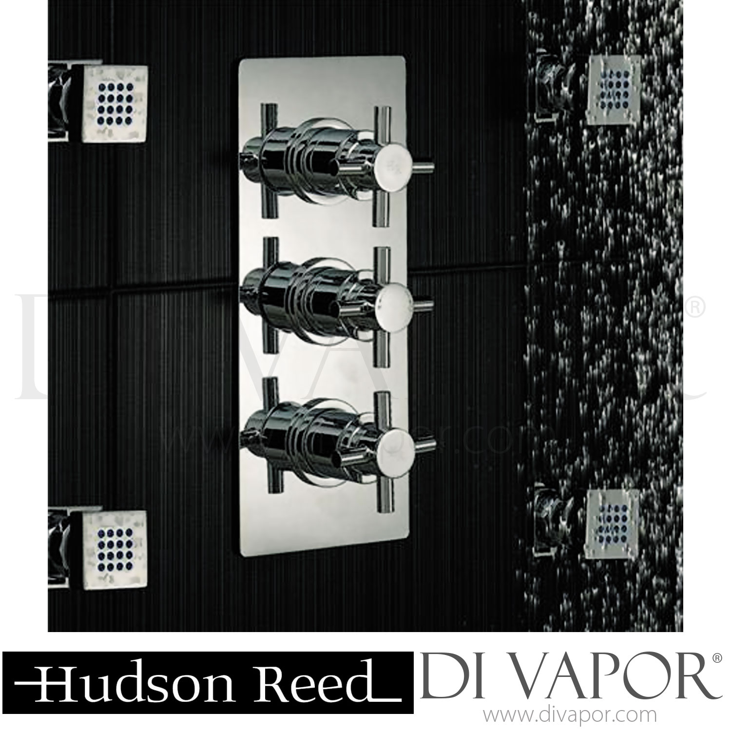 Hudson Reed Kristal Triple Concealed Thermostatic Shower Valve w