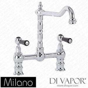 Milano KTE134CBL Elizabeth Classic Bridge Kitchen Mixer Tap Chrome and Black Spare Parts