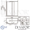 Ideal Standard Serenis 180 Alcove 1400mm Shower Enclosure Dimensions