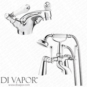 Victorian Plumbing Lancaster Traditional Tap Package (Bath + Basin Tap) - LANCPK Spare Parts