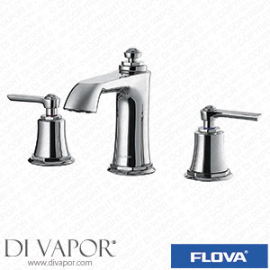 Flova LI3HBAS Liberty Chrome 3-Hole Deck Mounted Basin Mixer with Slotted Clicker Waste Set Spare Parts