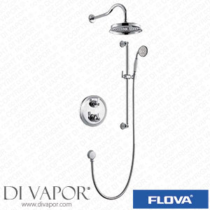 Flova LIB2WPK1-U Liberty Chrome Thermostatic 2-Outlet Shower Valve with Fixed Head and Slide Rail Kit Spare Parts