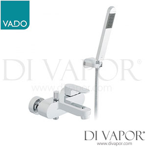 VADO LIF-123+K-C/P Life Exposed Bath Shower Mixer Single Lever Wall Mounted with Shower Kit Spare Parts