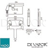VADO LIF 131T K CP Bath Shower Mixer with Shower Kit Spare Parts Diagram