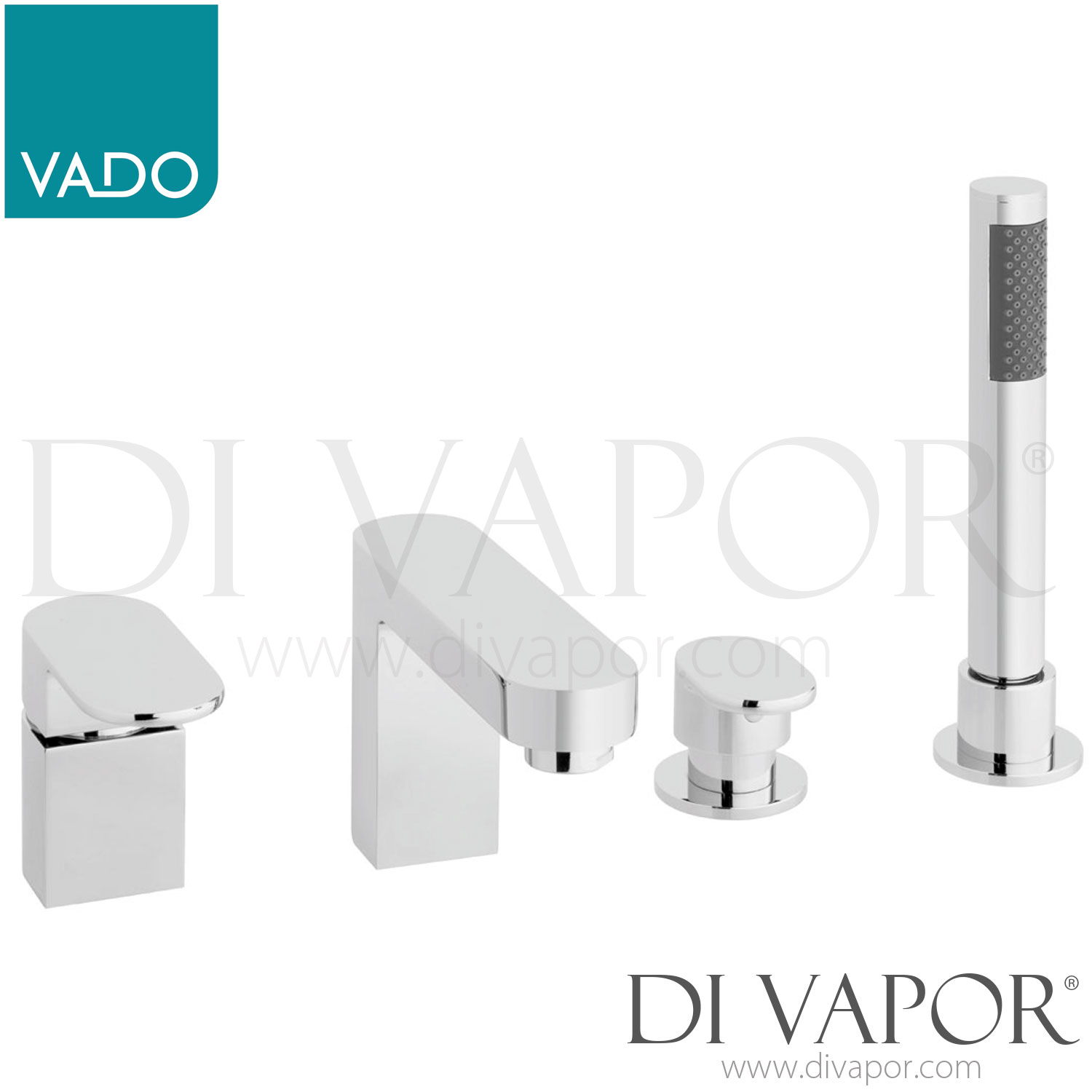 VADO LIF132C/P Life 4 Hole Bath Shower Mixer Single Lever Deck