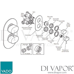 Vado LIF-148B/3 Life Concealed 3 Way Thermostatic Shower Valve Spare Parts