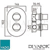VADO LIF 148D CP DX Valve with Oval BackPlate Shower Spare Parts Diagram