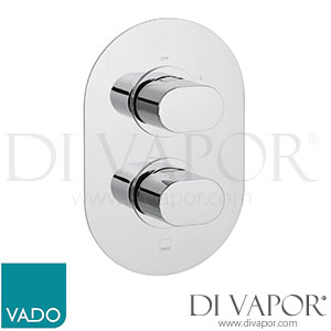 VADO LIF-148D/2-TRIM-C/P Trim Kit DX Life 2 Outlet Trim 128D/2 Thermostatic Valve (CON-048D/2-BR) Spare Parts