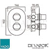 VADO LIF 148D3 CP DX Valve with Oval BackPlate Spare Parts Diagram