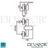 VADO Life Exposed Shower Mixer Single Lever Dimensions
