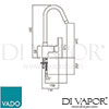 VADO LIF 150S CP Life Mono Sink Mixer Single Lever Spare Parts Diagram