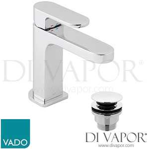 VADO LIF-200/CC-CP Slim Life Mono Basin Mixer Single Lever with Universal Waste Spare Parts