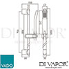 VADO LIF SFSRK90 CP Life Slide Rail Shower Kit Spare Parts Diagram